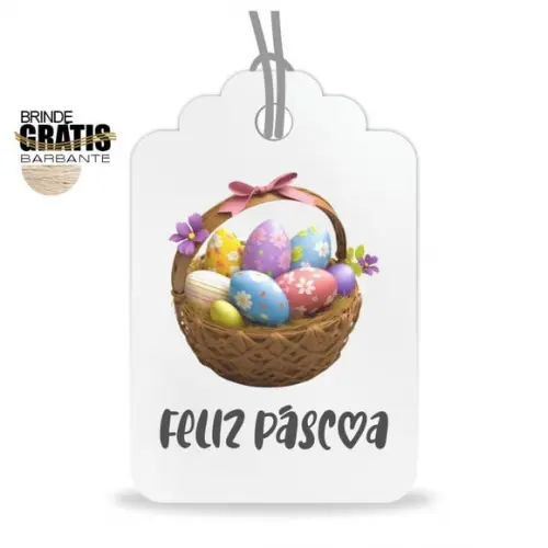 Tag Feliz Páscoa Personalizada, Mod.02
