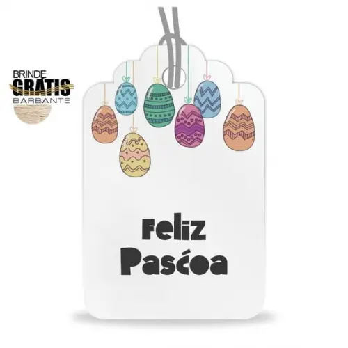 Tag Feliz Páscoa Personalizada, Mod.01