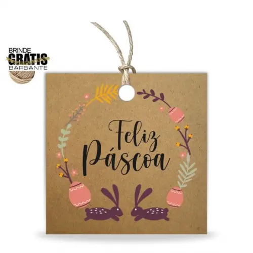 Tag Feliz Páscoa Personalizada, Mod.03