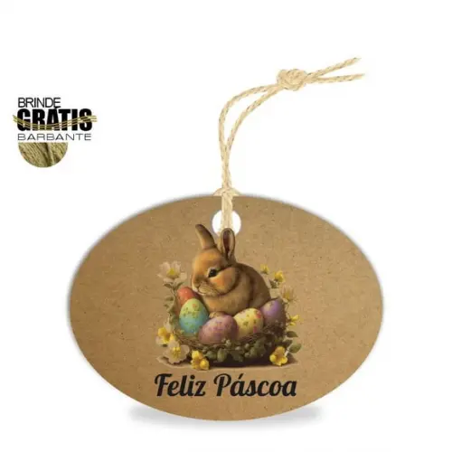 Tag Feliz Páscoa Personalizada, Mod.04