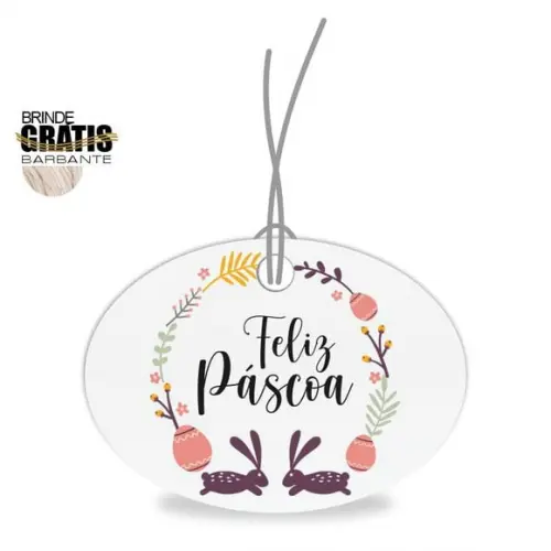 Tag Feliz Páscoa Personalizada, Mod.03