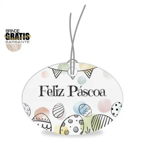 Tag Feliz Páscoa Personalizada, Mod.09