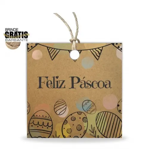 Tag Feliz Páscoa Personalizada, Mod.09