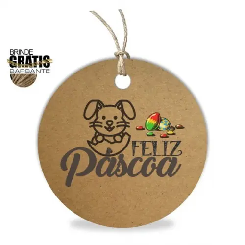 Tag Feliz Páscoa Personalizada, Mod.08
