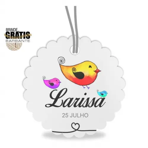 Tag infantil escalope passarinhos