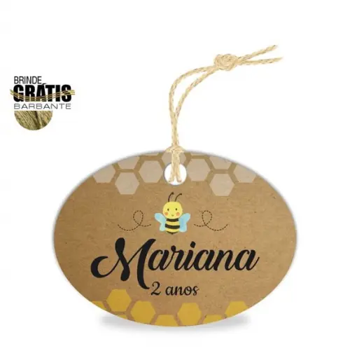 Tag infantil oval abelhinhas
