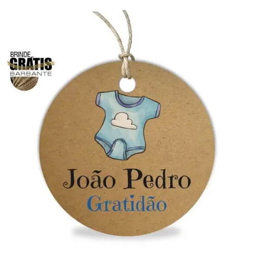 Tag infantil redonda body menino