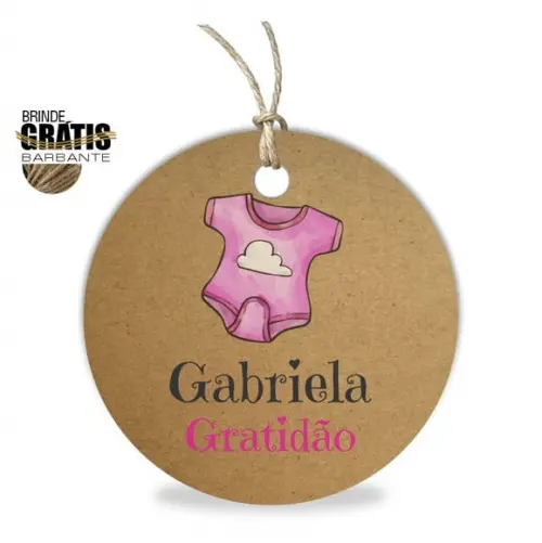Tag infantil redonda body menina