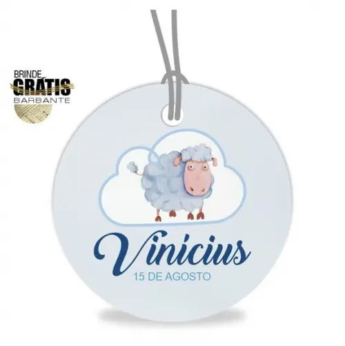 Tag infantil redonda ovelhinha