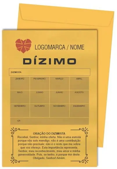 Envelope dízimo personalizado.