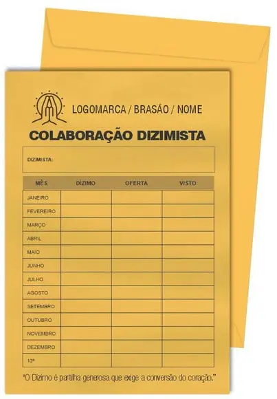 Envelope dízimo personalizado.