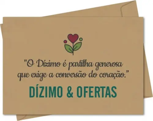 Envelope pequeno oferta/dízimo personalizado.