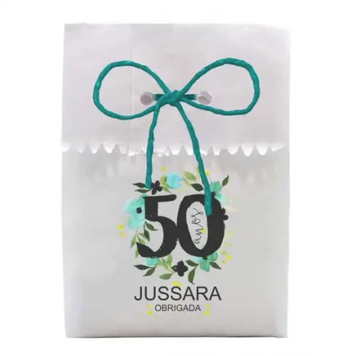 FESTAS - SAQUINHO PAPEL PERSONALIZADO. C/ FURO E CORDÃO