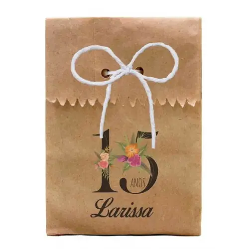 FESTAS - SAQUINHO PAPEL PERSONALIZADO. C/ FURO E CORDÃO