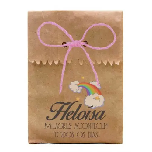 INFANTIL - SAQUINHO PAPEL PERSONALIZADO. C/ FURO E CORDÃO