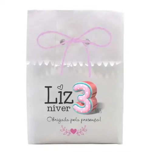 INFANTIL - SAQUINHO PAPEL PERSONALIZADO. C/ FURO E CORDÃO