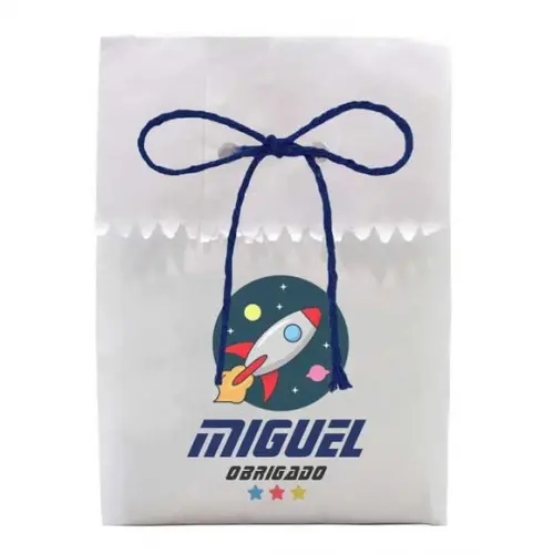 INFANTIL - SAQUINHO PAPEL PERSONALIZADO. C/ FURO E CORDÃO