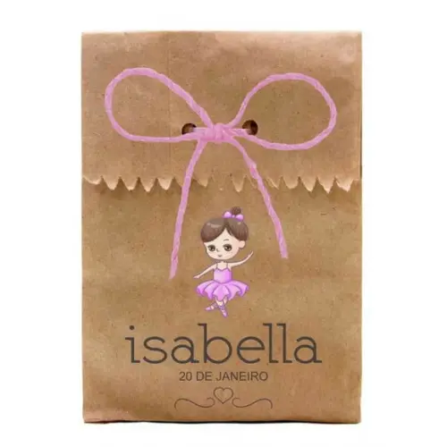 INFANTIL - SAQUINHO PAPEL PERSONALIZADO. C/ FURO E CORDÃO