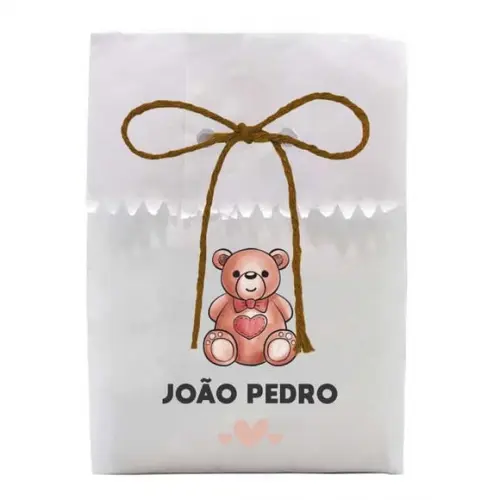 INFANTIL - SAQUINHO PAPEL PERSONALIZADO. C/ FURO E CORDÃO