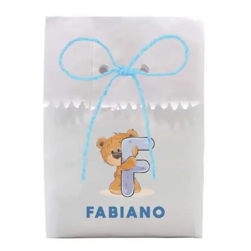 INFANTIL - SAQUINHO PAPEL PERSONALIZADO. C/ FURO E CORDÃO