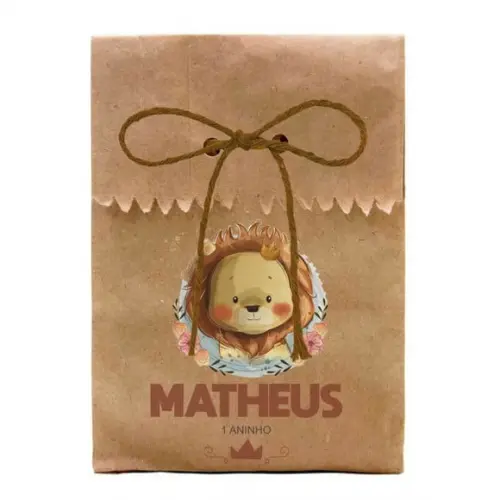 INFANTIL - SAQUINHO PAPEL PERSONALIZADO. C/ FURO E CORDÃO