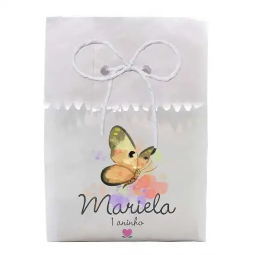 INFANTIL - SAQUINHO PAPEL PERSONALIZADO. C/ FURO E CORDÃO