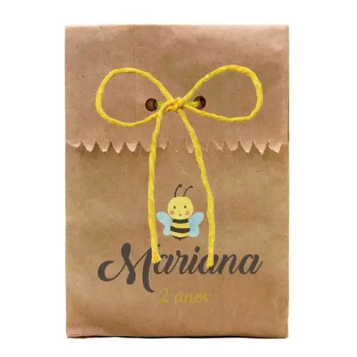 INFANTIL - SAQUINHO PAPEL PERSONALIZADO. C/ FURO E CORDÃO