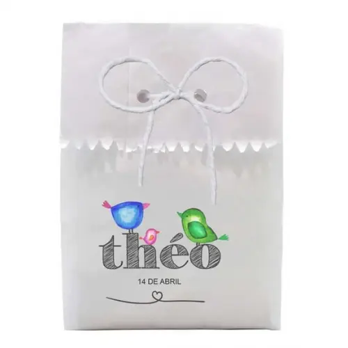 INFANTIL - SAQUINHO PAPEL PERSONALIZADO. C/ FURO E CORDÃO