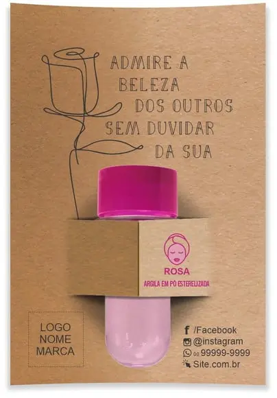 Kit Argila Facial Personalizado, Admire. Cor Rosa.