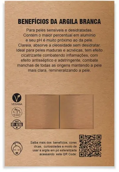 Kit Argila Facial Personalizado, Audrey. Cor Branca.