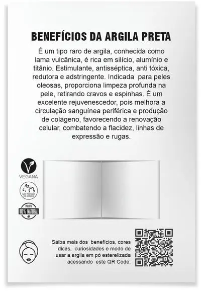 Kit Argila Facial Personalizado, Elegância. Cor Preta.