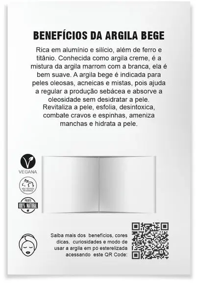 Kit argila facial personalizado, Menina. Cor bege.