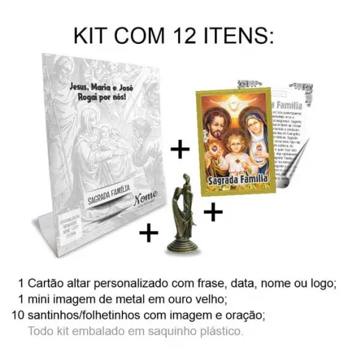 Kit Cartão Altar + Imagem da Sagrada Família, M2