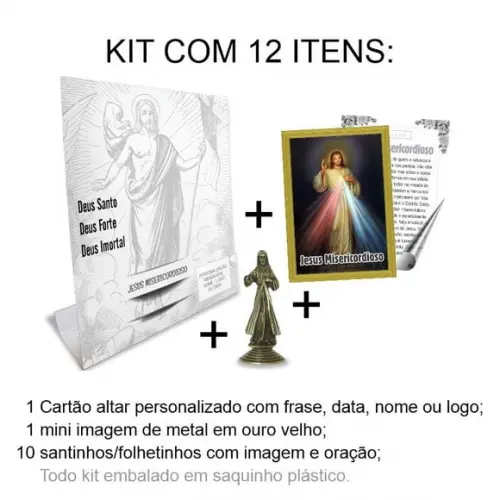 Kit Cartão Altar + Imagem de Jesus Misericordioso, M2