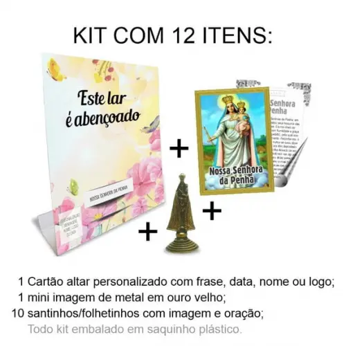 Kit Cartão Altar + Imagem de Nossa Senhora da Penha, M1