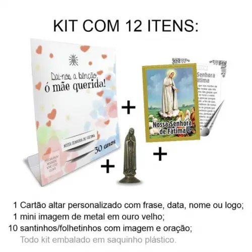 Kit Cartão Altar + Imagem de Nossa Senhora de Fátima, M1