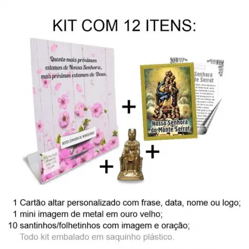 Kit Cartão Altar + Imagem de Nossa Sra. de Monte Serrat, M1