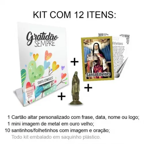Kit Cartão Altar + Imagem de Santa Edwiges, M2