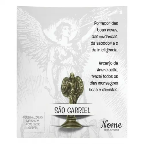 Kit Cartão Altar + Imagem de São Gabriel Arcanjo, M2