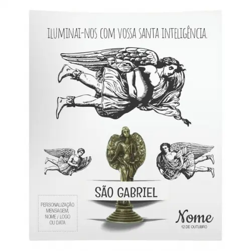 Kit Cartão Altar + Imagem de São Gabriel Arcanjo, M1