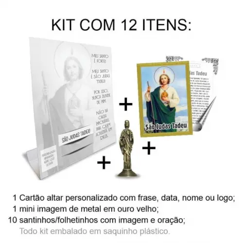 Kit Cartão Altar + Imagem de São Judas Tadeu, M2