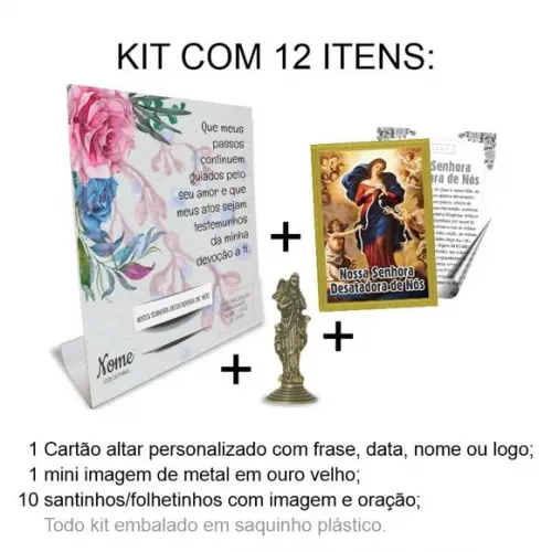 Kit Cartão Altar + Imagem Nossa Sra. Desatadora de Nós, M2