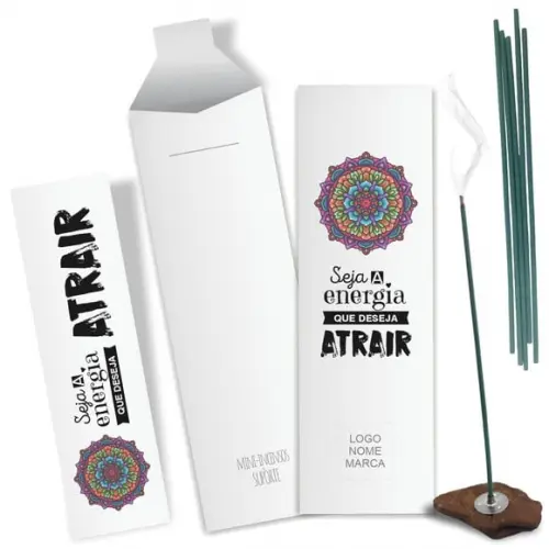 Kit Incenso Personalizado Seja a Energia. Pacote c/ 24un