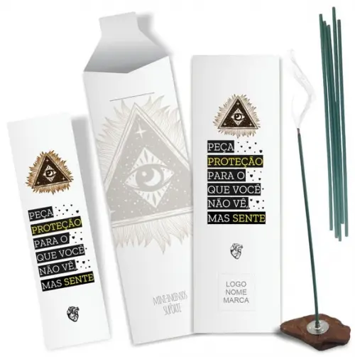 Kit Incenso Personalizado Sentir. Pacote c/ 24un