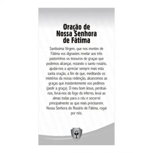 NOSSA SENHORA DE FÁTIMA | CARTÃO DE BOLSO + MINI IMAGEM