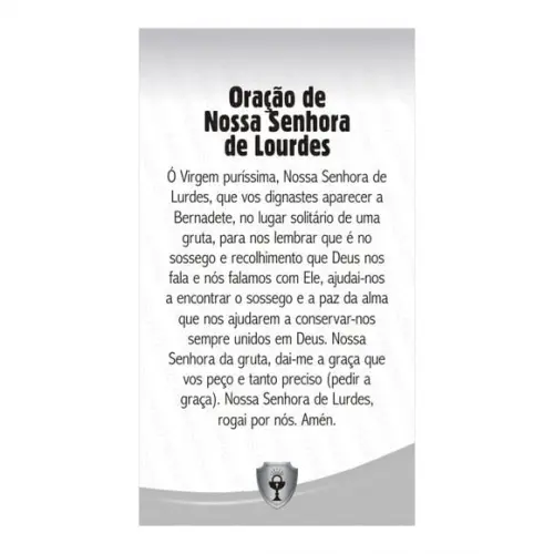 NOSSA SENHORA DE LOURDES | CARTÃO DE BOLSO + MINI IMAGEM