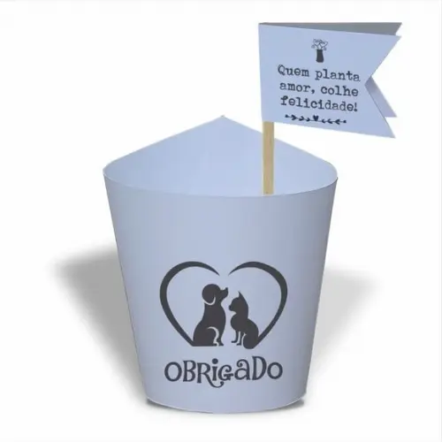Rótulo mini suculenta + tag bandeira + palito. Aniversário