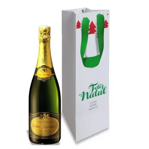 Sacola Garrafa Personalizada Natal e Boas Festas. Mod074.