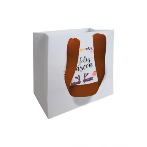 Sacolinha com Alça, Feliz Páscoa, Personalizada. Mod.03.