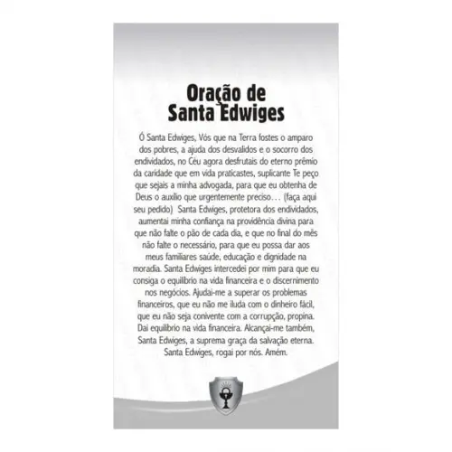 SANTA EDWIGES | CARTÃO DE BOLSO + MINI IMAGEM